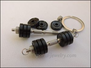 Dumbbell keychain Jewelry for athletes