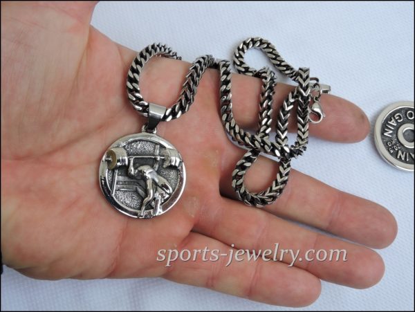 Fitness jewelry Barbell keychain