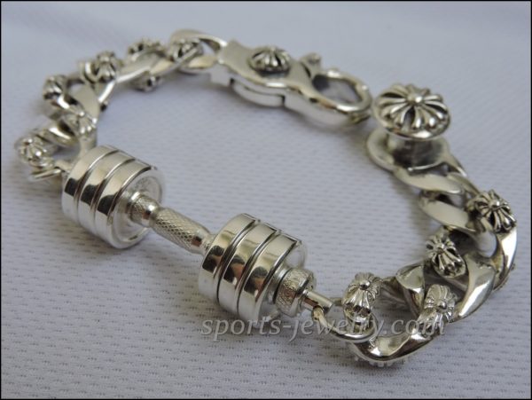 Bracelet barbell silver Crossfit jewelry