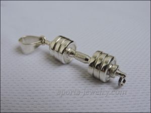Dumbbell pendant silver Gym jewelry