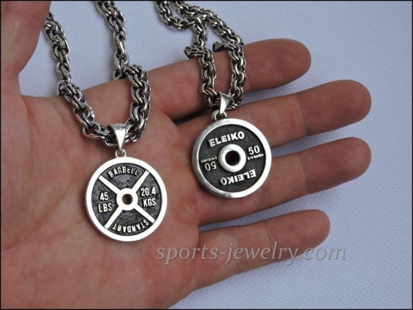 Weight plate necklace Fitness gifts for him