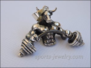 Gym necklace Bull pendant