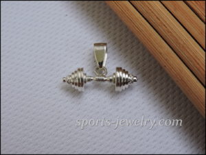 Silver dumbbell Sports gifts.