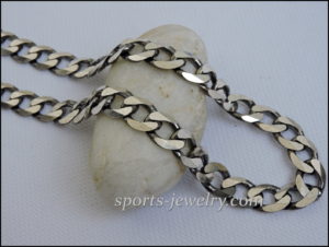Silver thick chain Gym jewelry