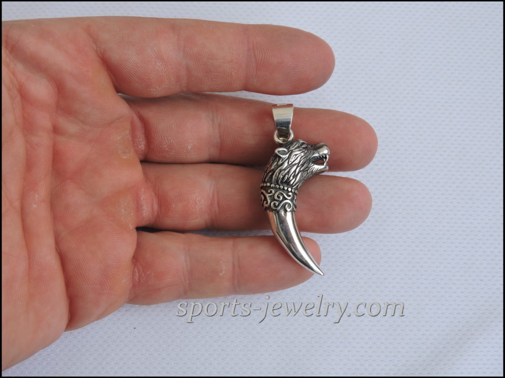 Silver wolf tooth pendant buy