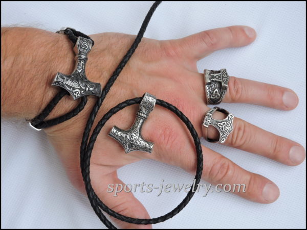 Thor's hammer Bracelets stainless steel leather buy