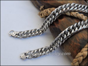 Large stainless steel men's chain wide