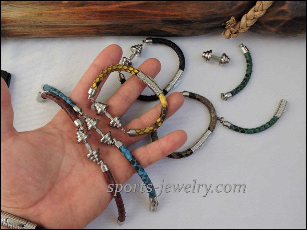 Sport jewelry Snake leather bracelet
