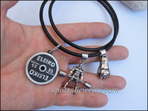 Round leather cord Sports pendant