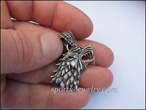 Stainless steel wolf pendant image