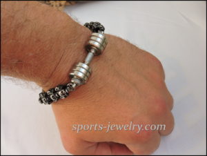 Skull dumbbell bracelet Sport jewelry