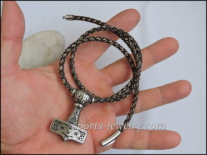 Pendant Thor's hammer on a leather cord